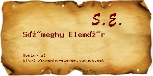 Sümeghy Elemér névjegykártya