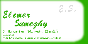 elemer sumeghy business card